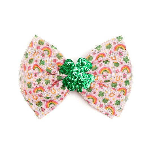 St. Patrick's Day Tulle Bow Clip