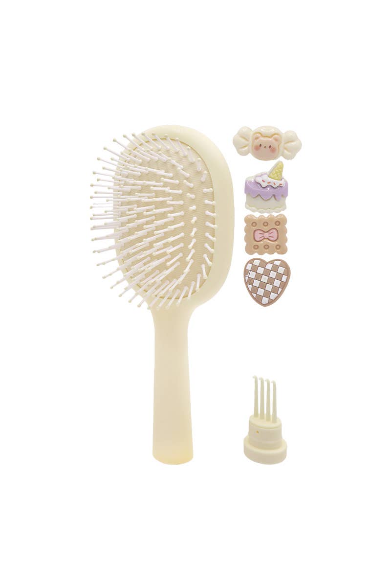 Yellow Bristle Bitz Charm Hair Brush
