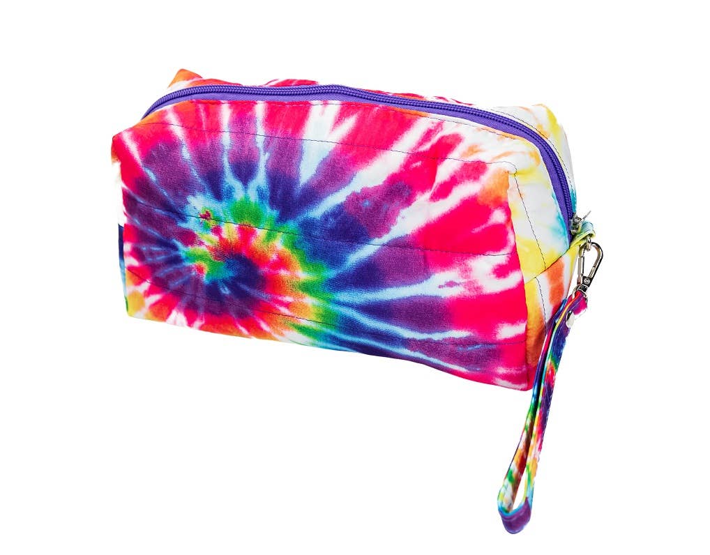 Primary Tie Dye Puffer Cosmetic Bag