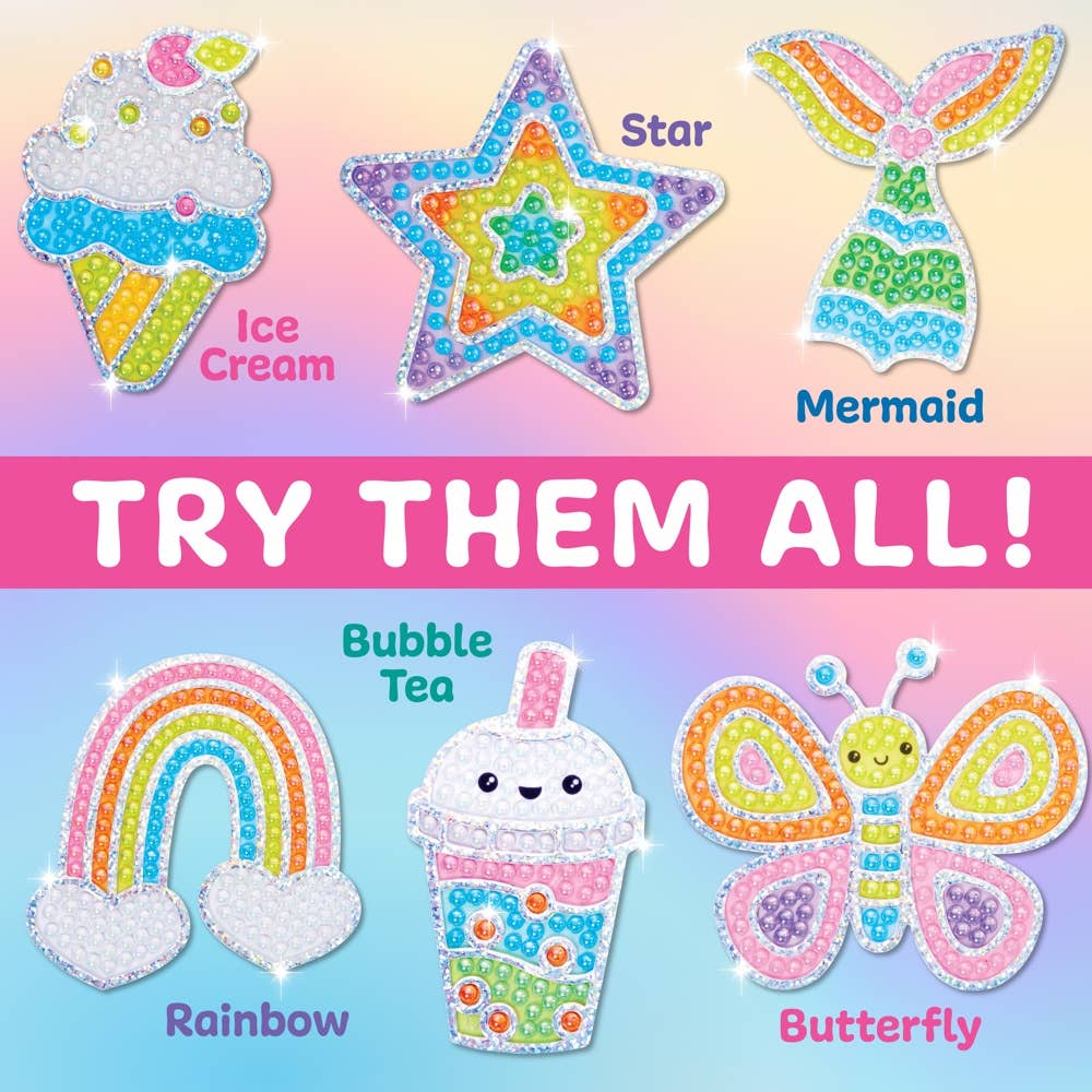 Bubble Gems Super Sticker Diamond Painting Kits for Kids: Rainbow