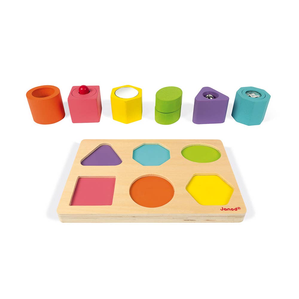 Wood Shapes & Sounds 6 Block Puzzle