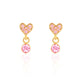 Little Luxe Drop Earrings | Heart with Pink Cubic Zirconia