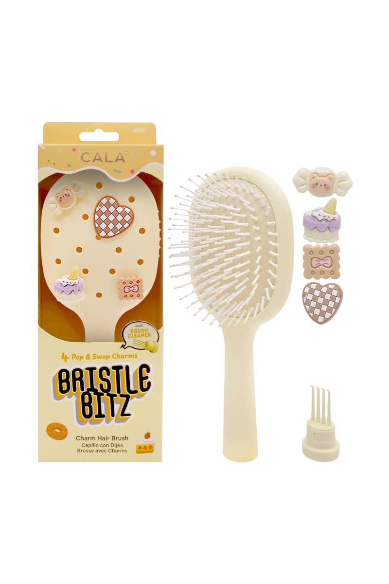 Yellow Bristle Bitz Charm Hair Brush