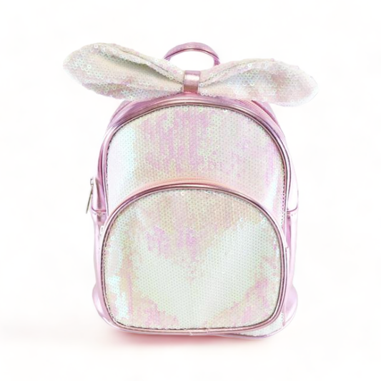 Sequin Bunny Backpack: PINK