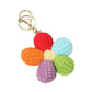 Crochet Flower Keychain Bag Charm: Multi