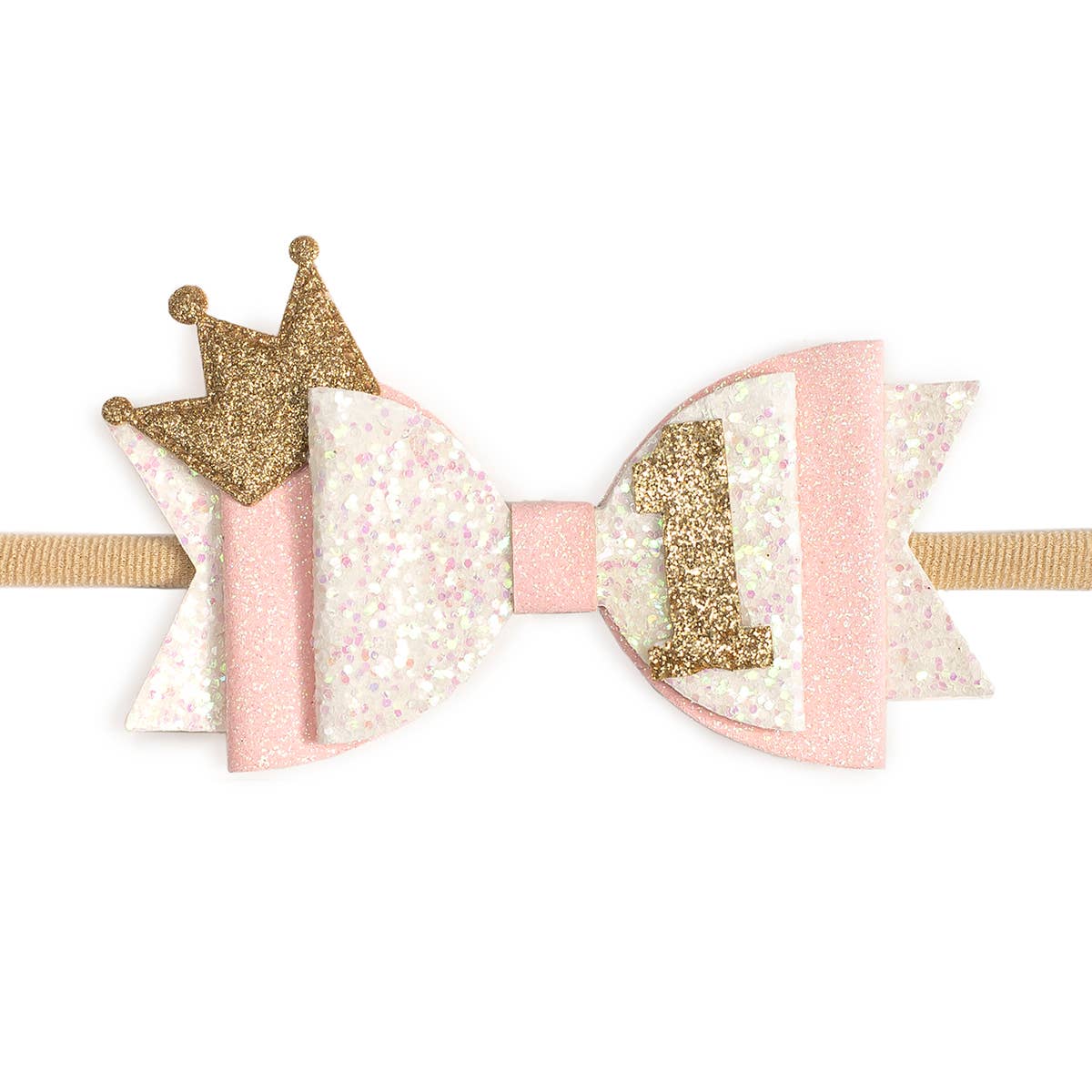 1st Birthday Crown Bow Baby Headband