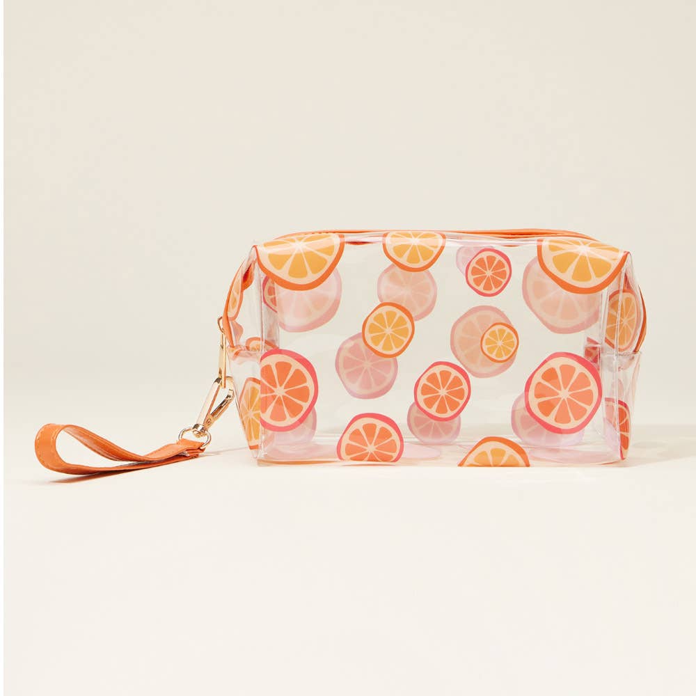Orange Transparent Cosmetic Pouch
