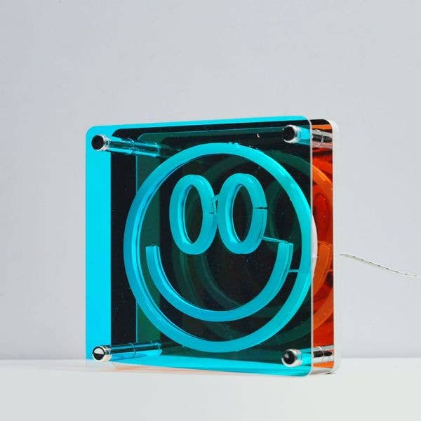 Neon Art Infinity Mirror Sign-Smile