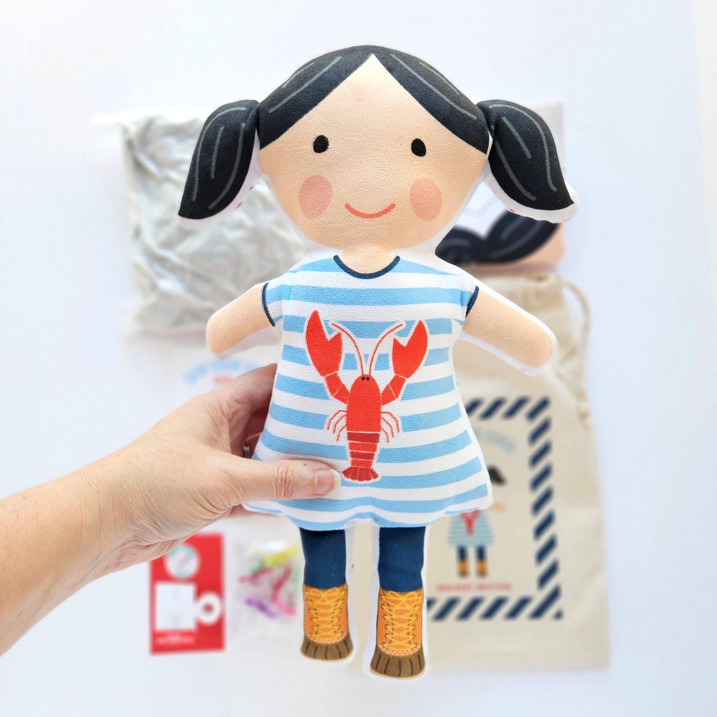 Sew Your Own Lobster Doll -Brown Hair