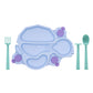 Baby Turtle Suction Plate and Training Utensils: Green Turtle Plate