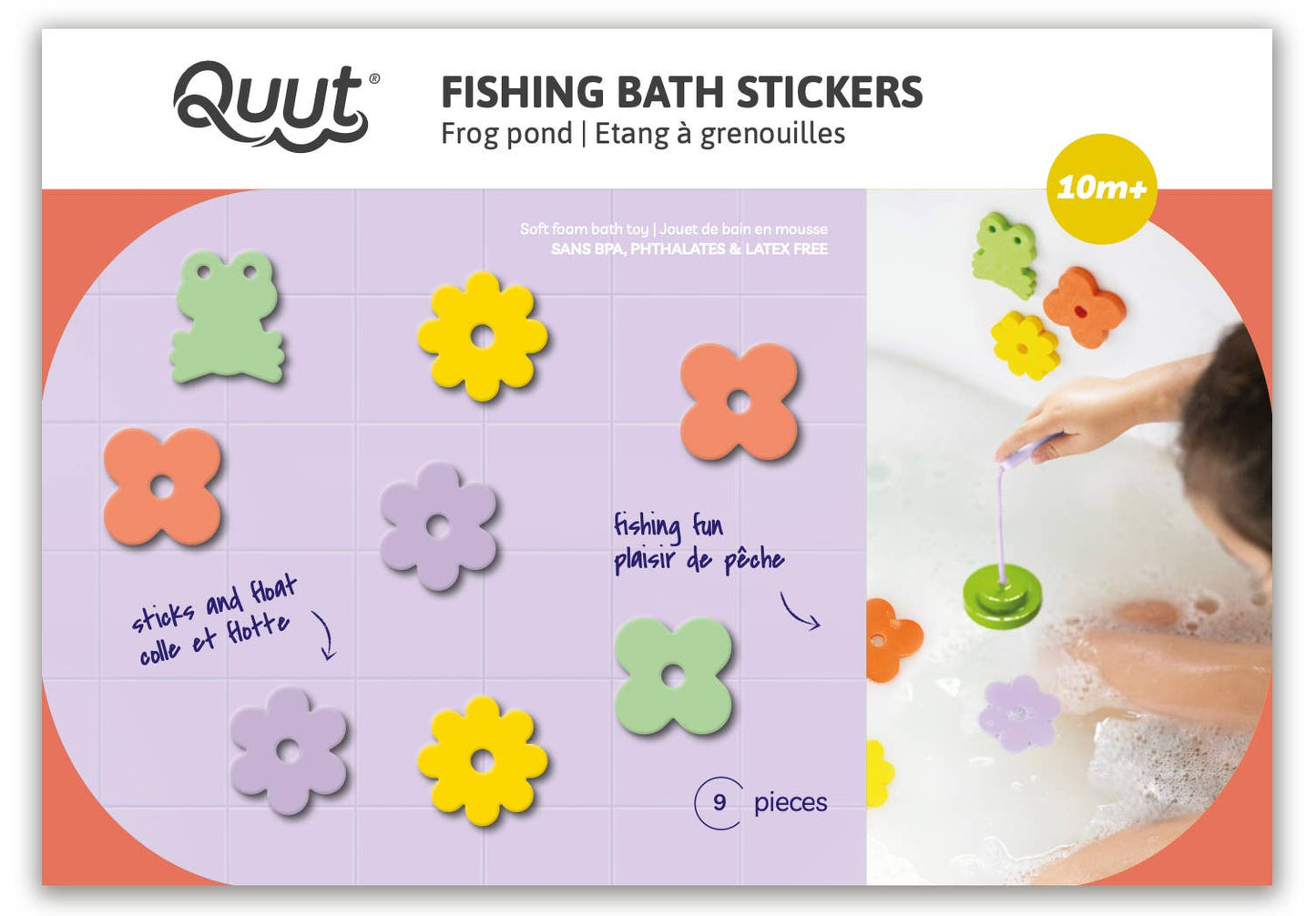 Quut Fishing Bath Stickers: Frog Pond