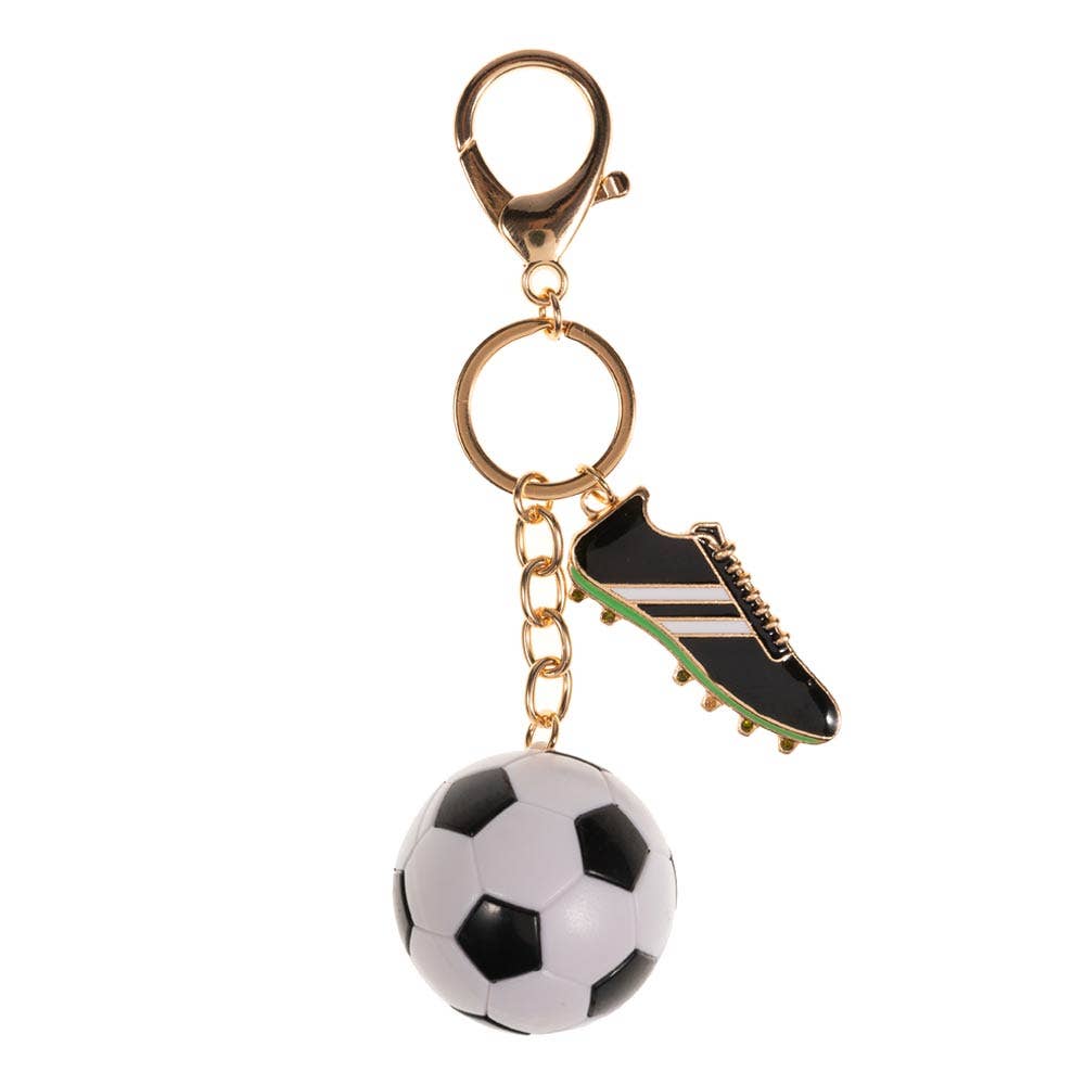 Soccer Ball Shoes Charm Keychain Bag Charm: Pink