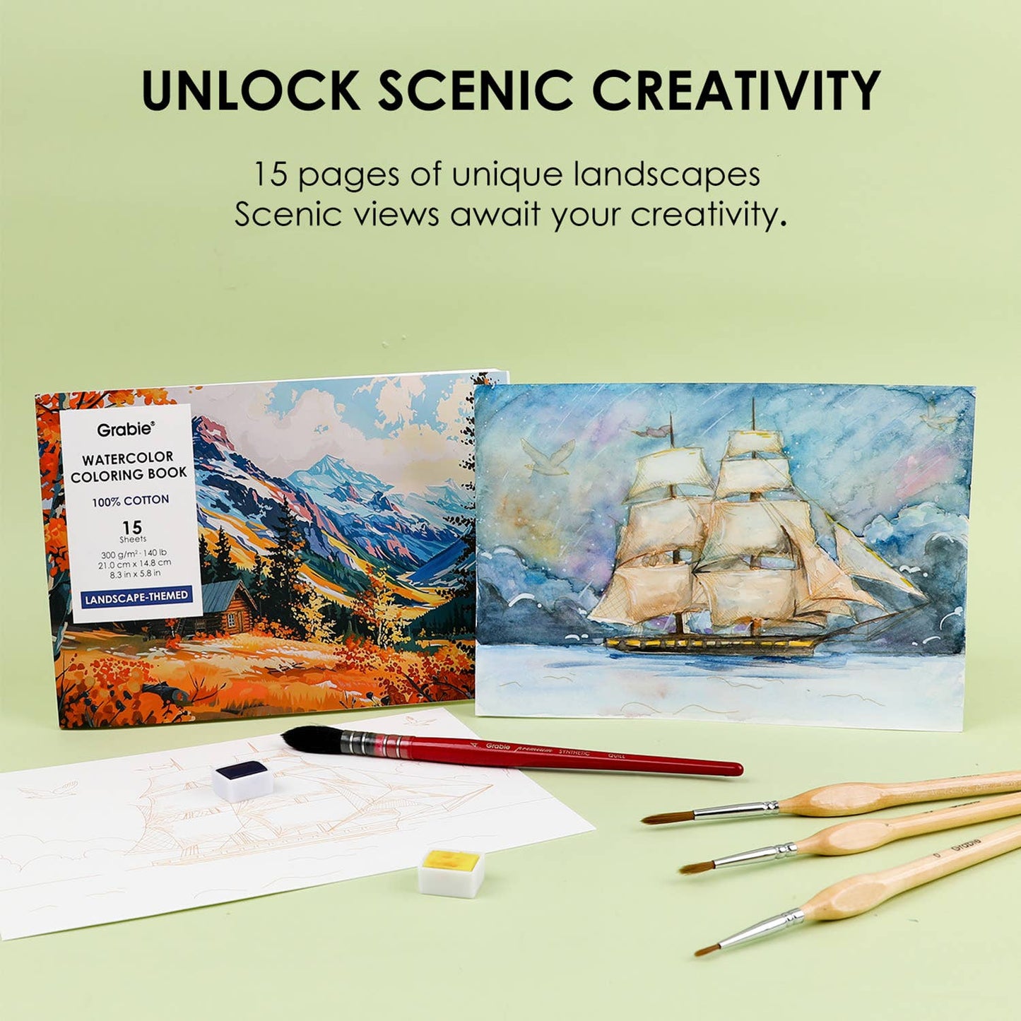 Landscape-Themed Watercolor Book