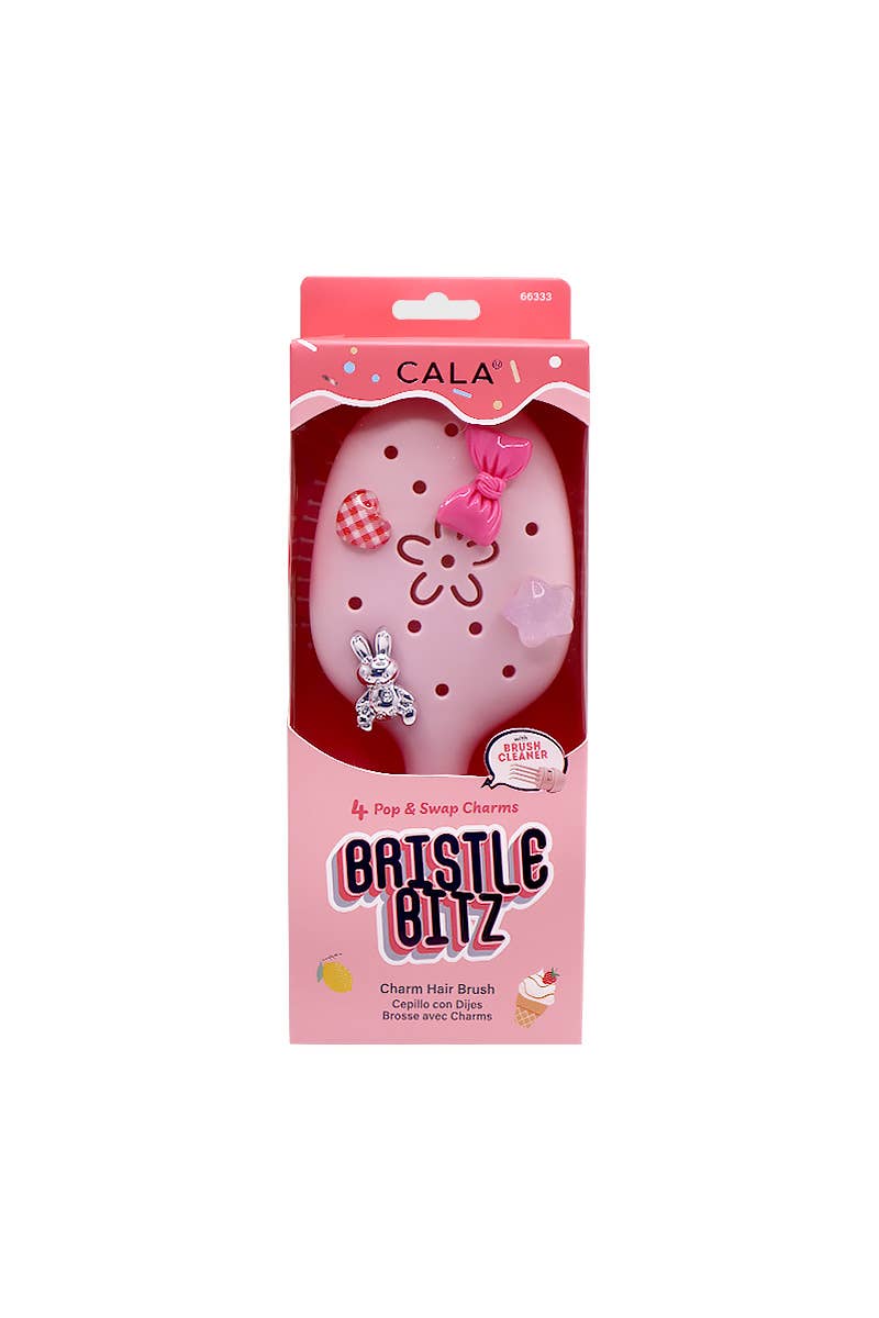 Pink Bristle Bitz Charm Hair Brush
