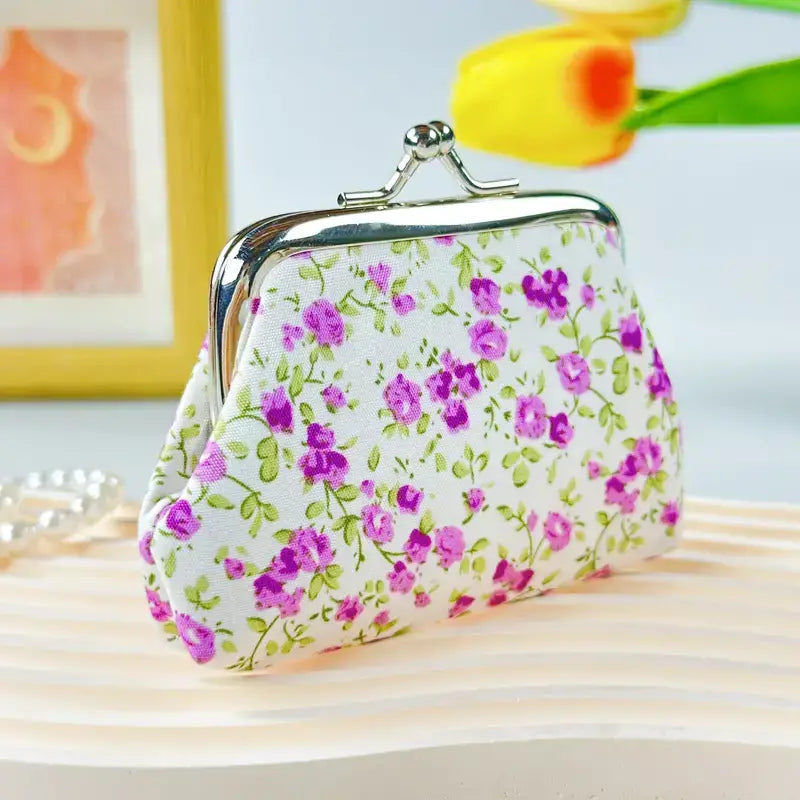 Floral Coin Purses - Vintage Styled, Cute Trinket keepers: Pink