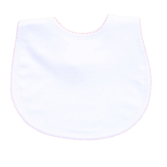 Essentials White & Pink Trim Bib: O/S