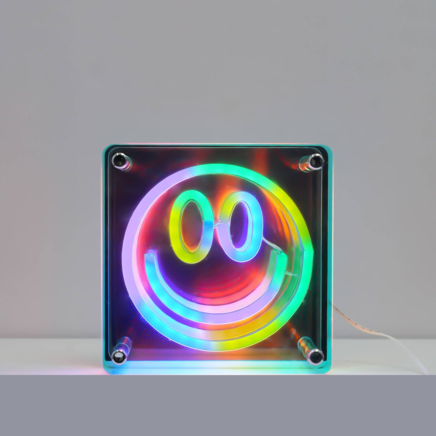 Neon Art Infinity Mirror Sign-Smile