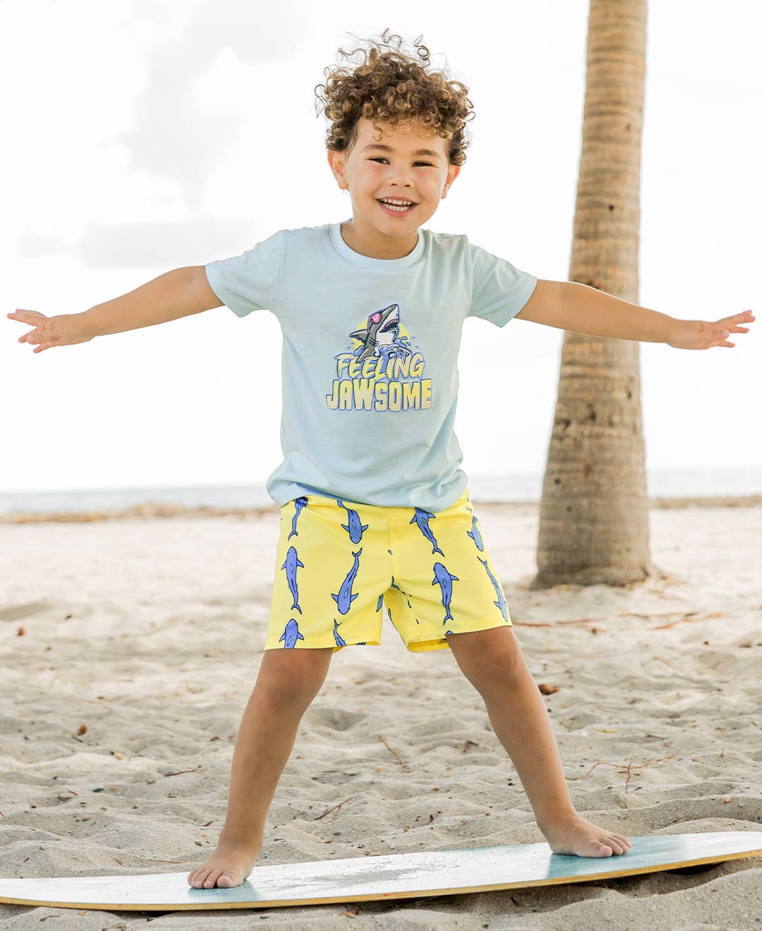 Jawsome Shark Swim Trunks: 4T