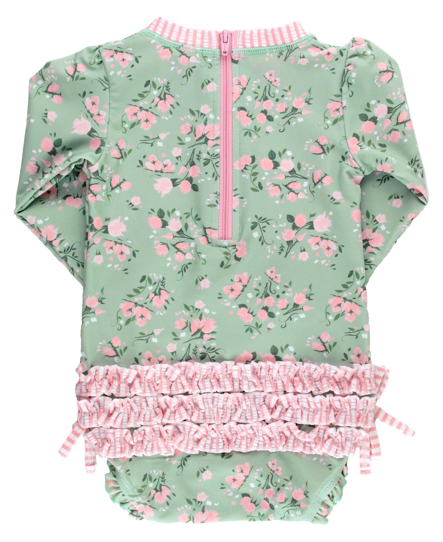 Tea Roses LS Rash Guard Swimsuit 12-18m