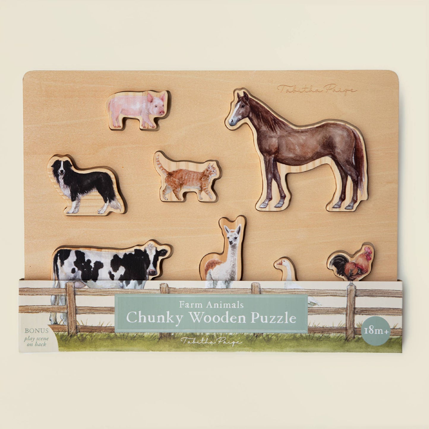 Farm Animals Wooden Puzzle: A Tabitha Paige Puzzle