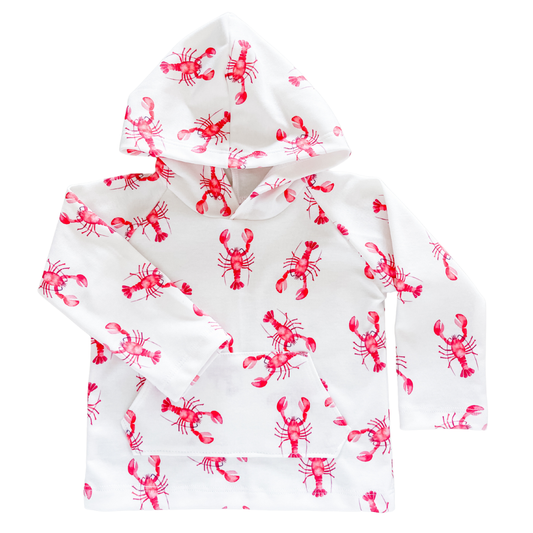 Organic Pocket Hoodie - lobsters: 12-18 m