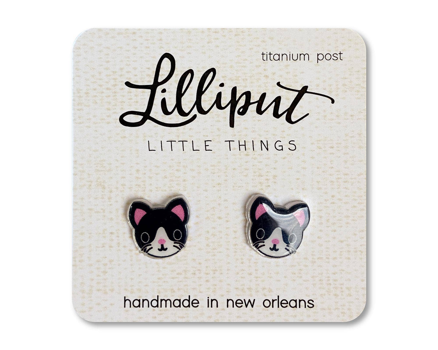 Kitty Earrings : Tuxedo