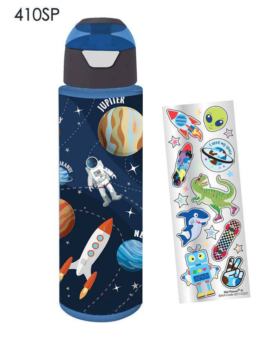 H2O Bottle with Stickers, Space