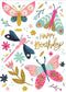 Birthday Card -Foil - Butterflies