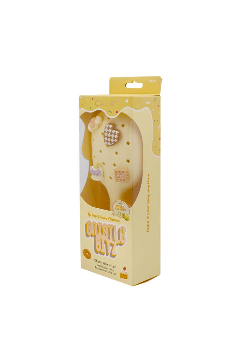 Yellow Bristle Bitz Charm Hair Brush