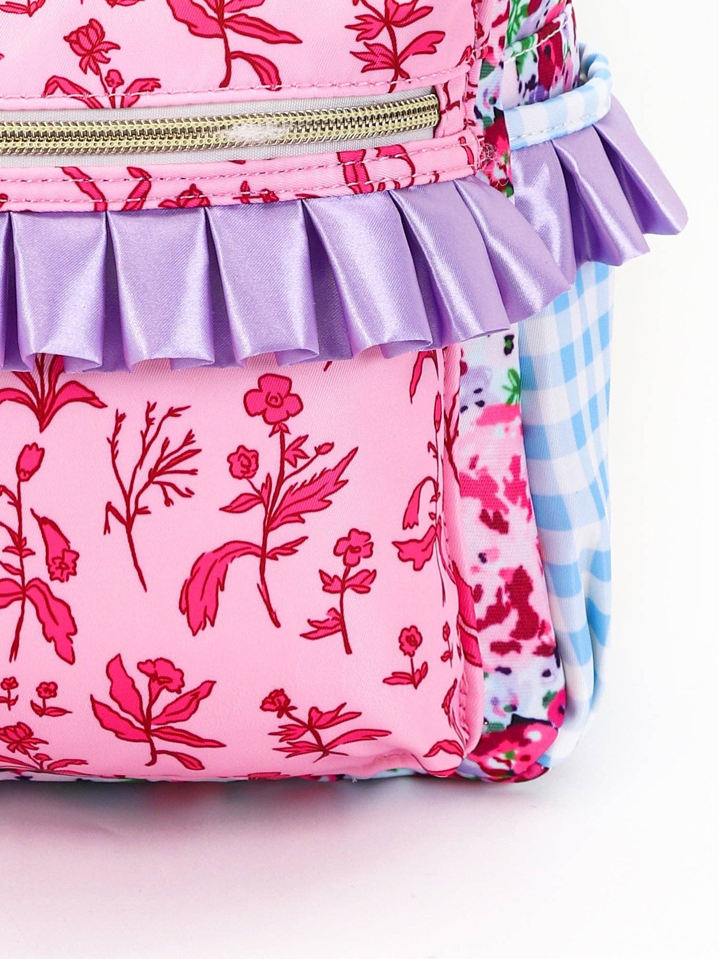 Pink Lavender Flower Ruffle Backpack