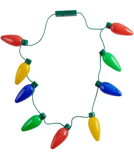 Light up Christmas bulb necklace
