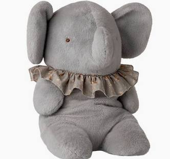 Elephant plush, Big - Blue / Gray