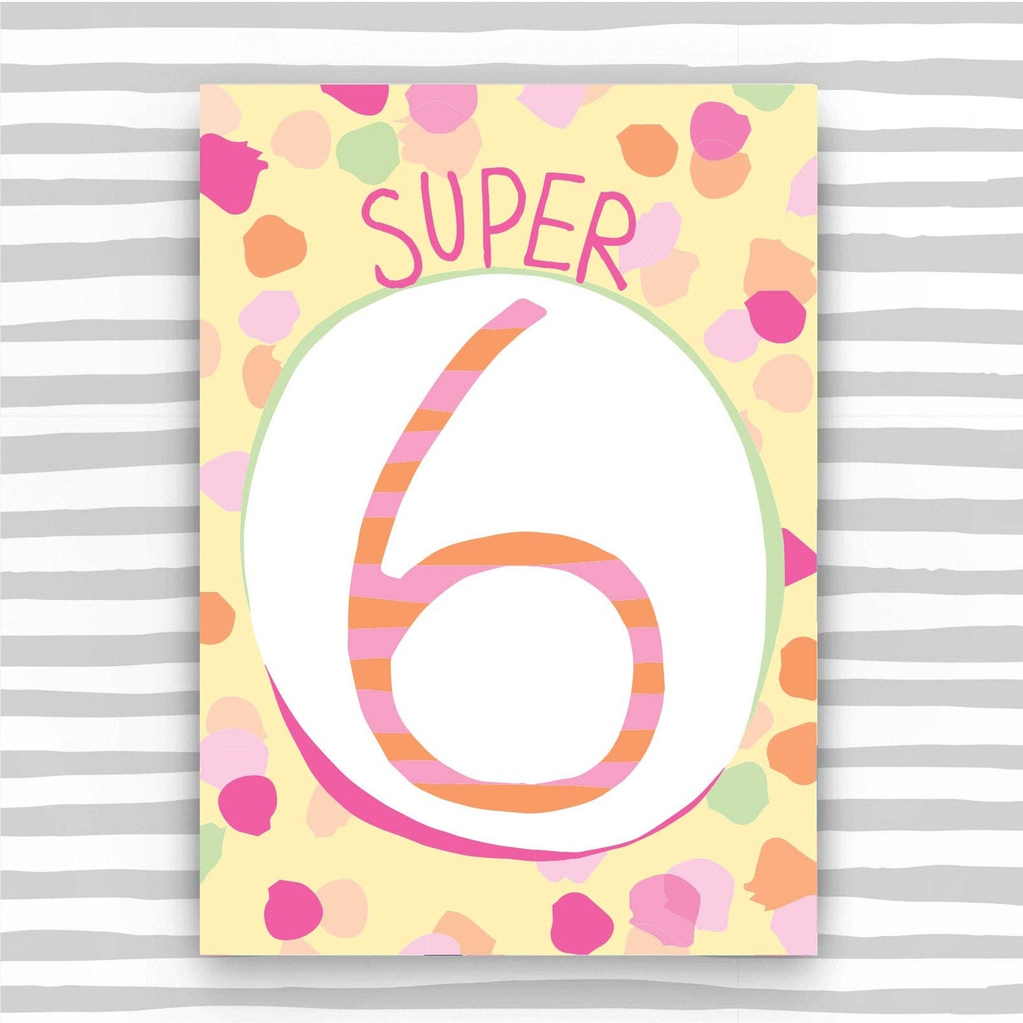 6th Birthday Card for a Girl - Child's 6th Birthday Card