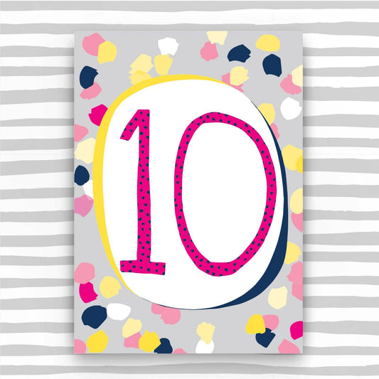 10th Birthday Card for A Girl - Age 10 Birthday Card