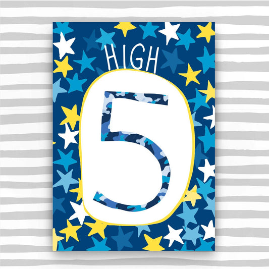 5th Birthday Card For A Boy - Boy Age 5 Birthday Card