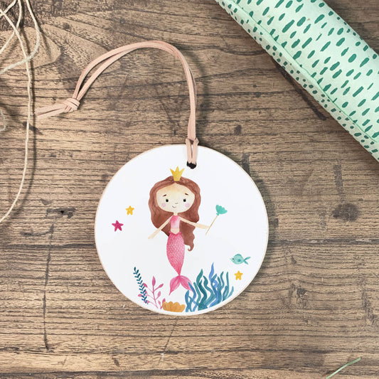 Personalized Mermaid Wooden Ornament