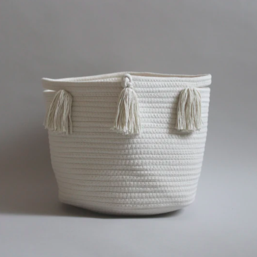 Natural Tassel Basket - Medium - Einstein's Attic