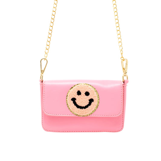 Happy Face Clutch Bag: Pink