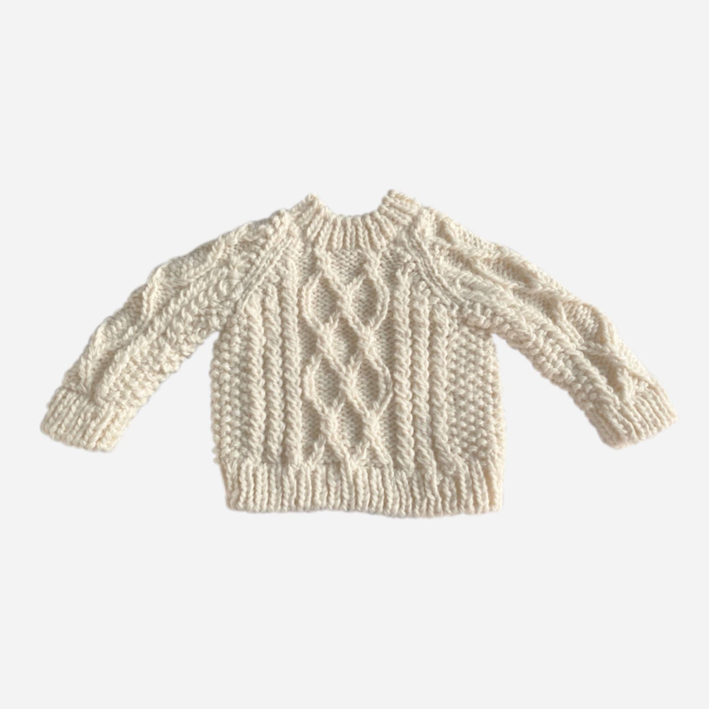 Fisherman Knit Sweater, Cream