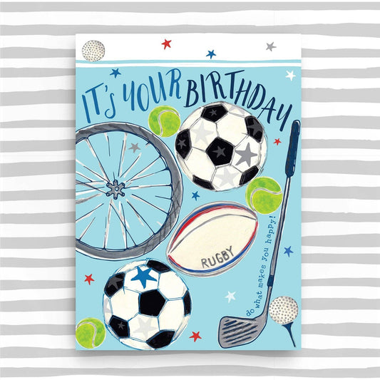 Happy Birthday Card For Him -  sports theme card