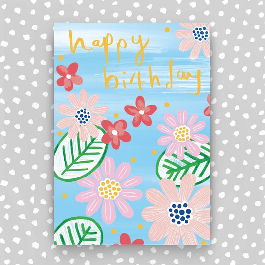 Happy Birthday Card for her - Bright Flowers