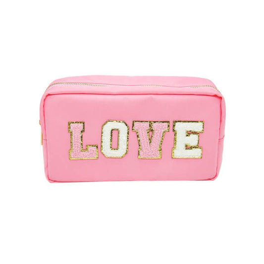 Nylon Cosmetic Bag Pink Love