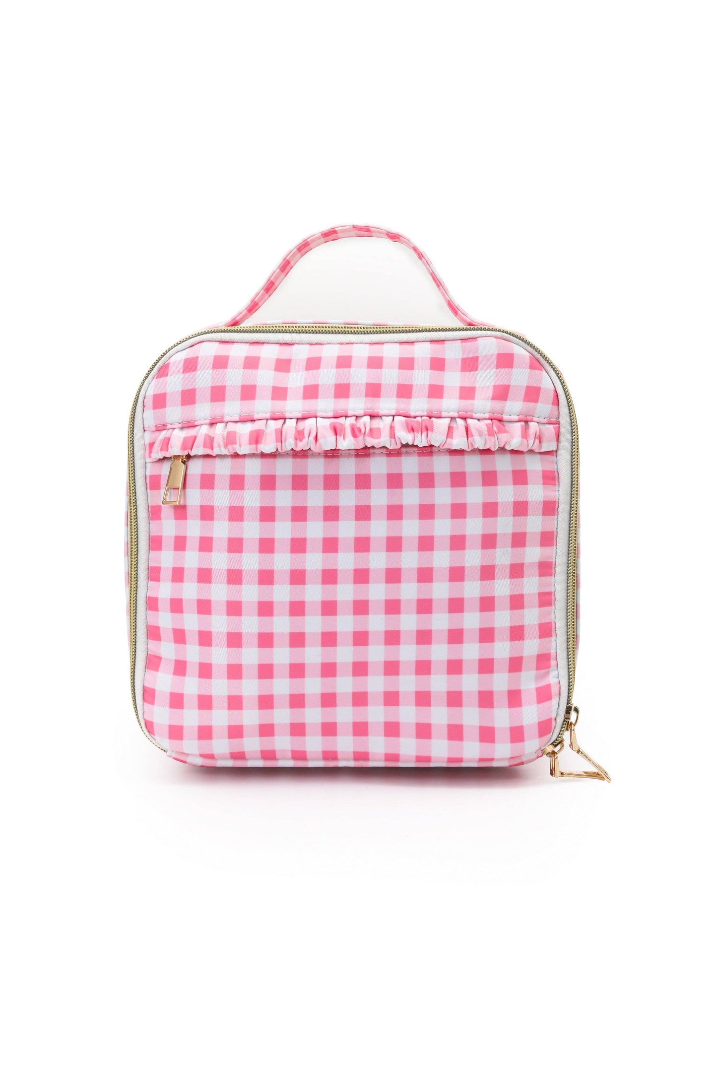 Pink Plaid Ruffle Lunch Box