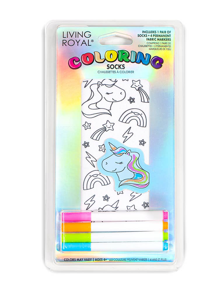 Unicorn Galaxy Coloring Socks
