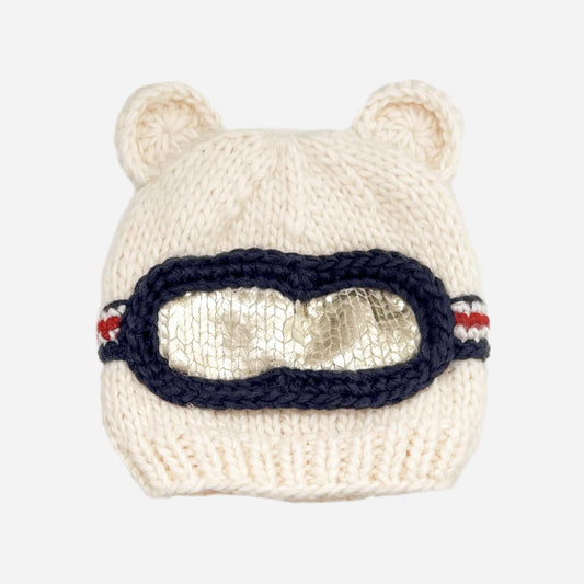 Bear Ski Goggles Knit Hat