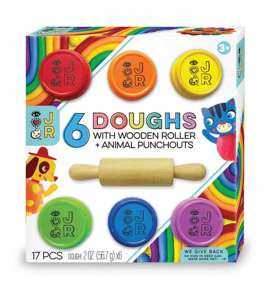 iHeartArt Jr 6 Doughs + Wooden Roller