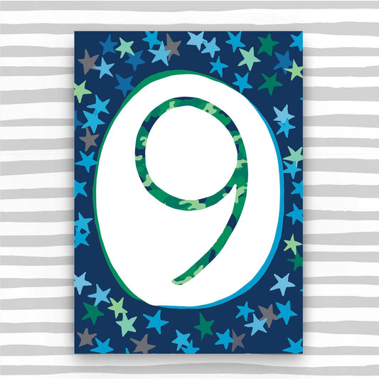 9th Birthday Card For A Boy - Boy Age 9 Birthday Card