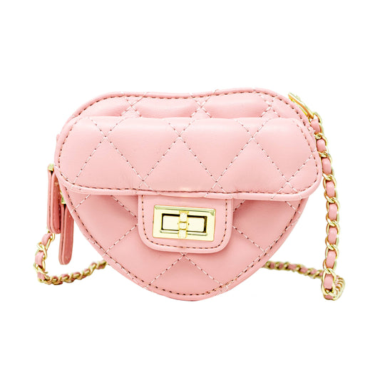 Quilted Heart Crossbody Bag