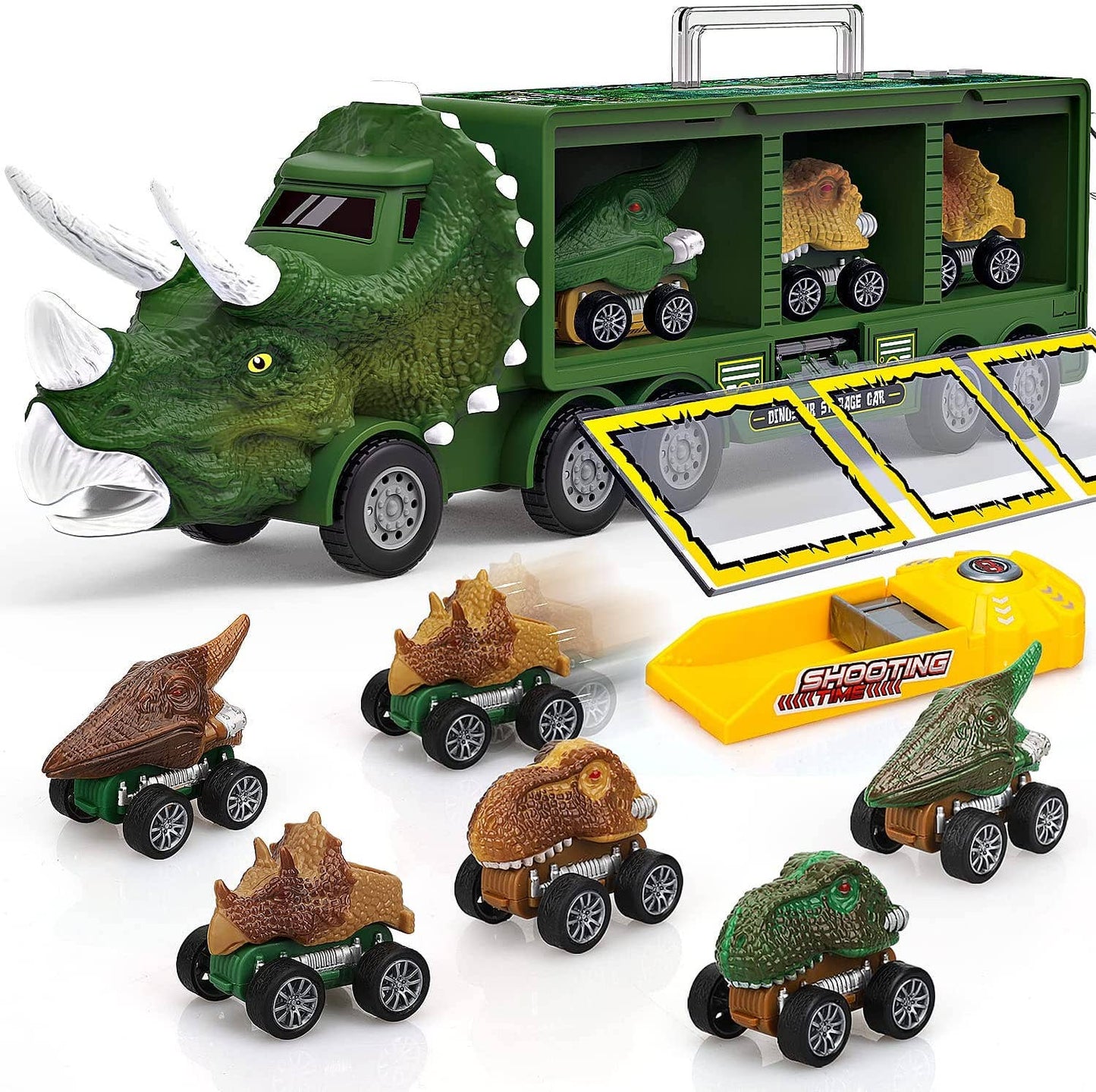 Dinosaur Truck with 6 Pull Back Dino Cars