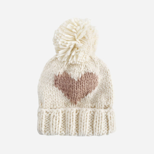 Heart Beanie, Blush | Hand Knit Kids & Baby Hat: Blush / S; 6-24M